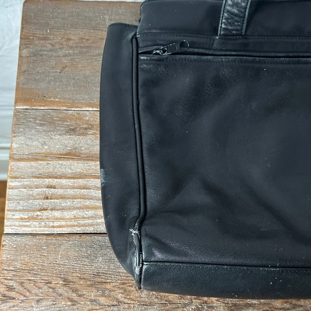 Tignanello Classic Black Leather Shoulder Bag